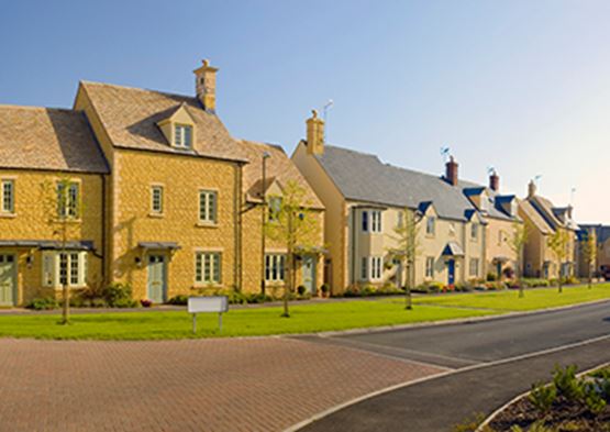 A row of new homes
