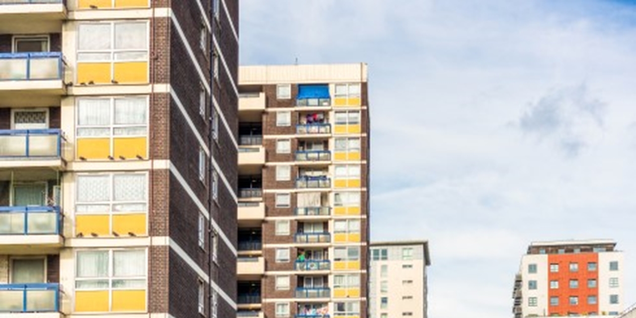 A view of high rise blocks of flats